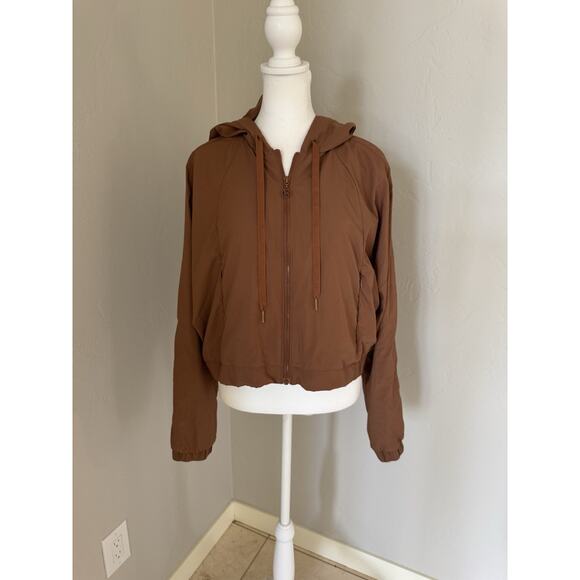 Victoria’s Secret Parachute Jacket Womens XL Slouchy Cropped Brown Bronze - Picture 3 of 16